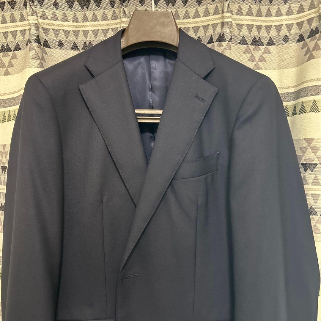 【美品】ヒルトン　SUPER110's スーツセットアップ　紺色　最高級