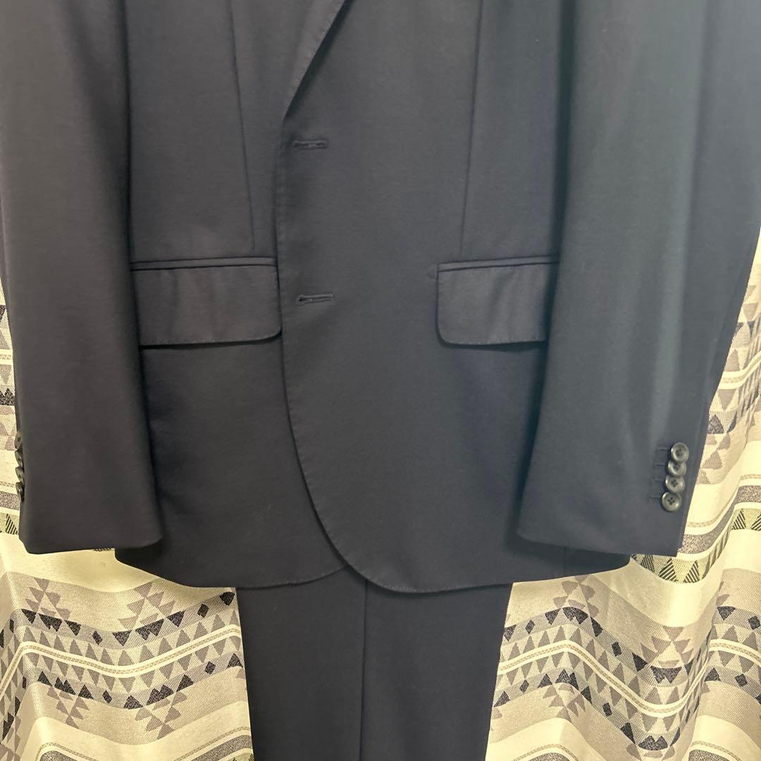 【美品】ヒルトン　SUPER110's スーツセットアップ　紺色　最高級