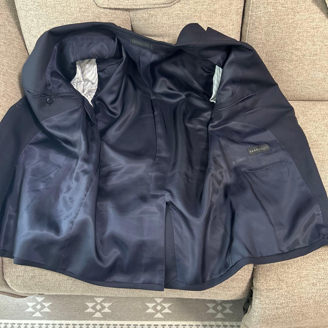 【美品】ヒルトン　SUPER110's スーツセットアップ　紺色　最高級