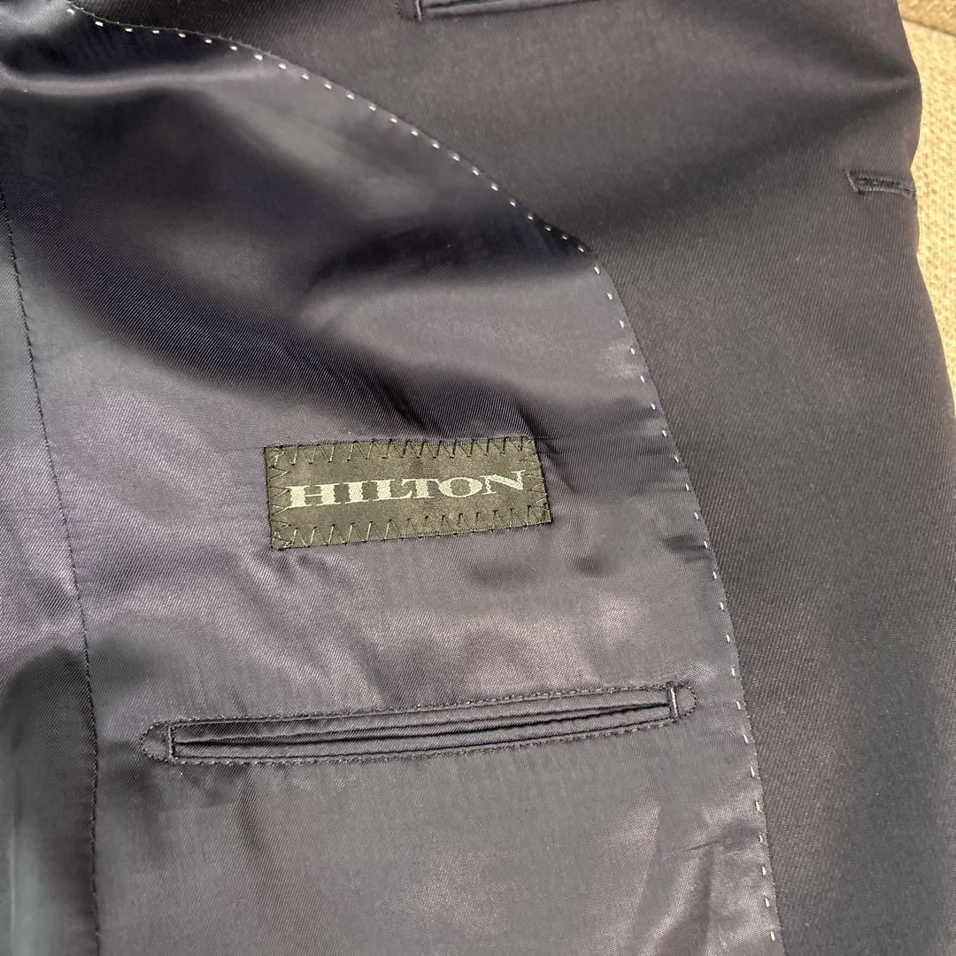 【美品】ヒルトン　SUPER110's スーツセットアップ　紺色　最高級