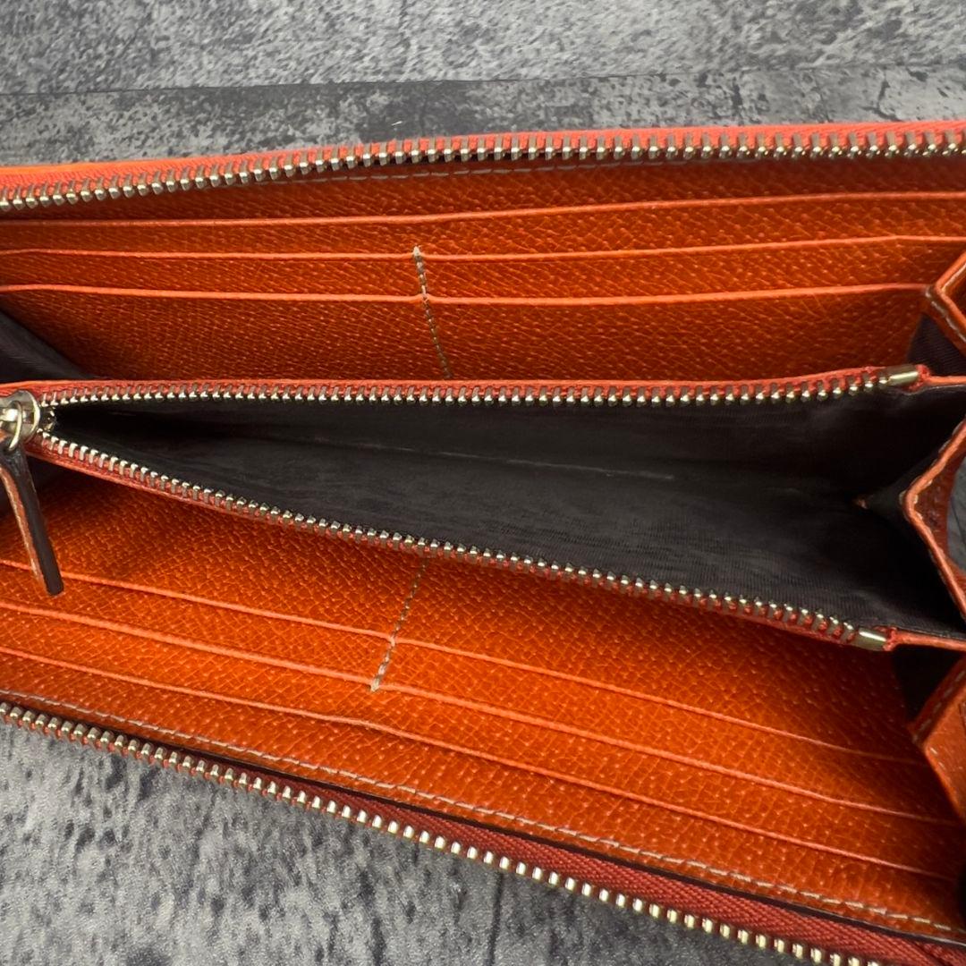 GUCCI GG柄 キャンバス レザー 長財布 インターロッキング チャーム