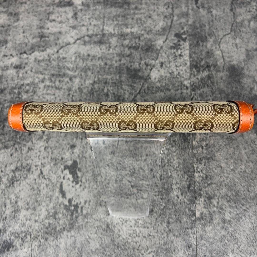 GUCCI GG柄 キャンバス レザー 長財布 インターロッキング チャーム