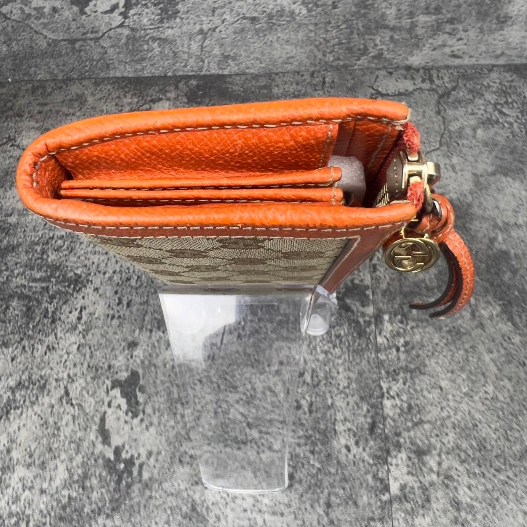 GUCCI GG柄 キャンバス レザー 長財布 インターロッキング チャーム