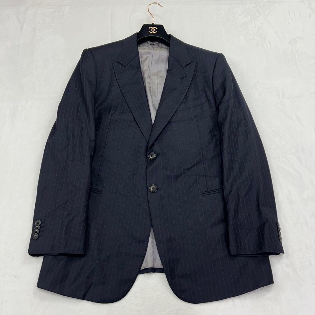 H69 3XL ジョルジオアルマーニ イタリア製 スーツ上下 ネイビー メンズ
