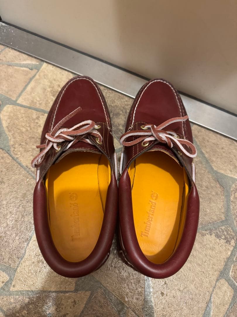 ティンバーランド　3eye モカシン　バーガンディ　 使用感なし 箱付き