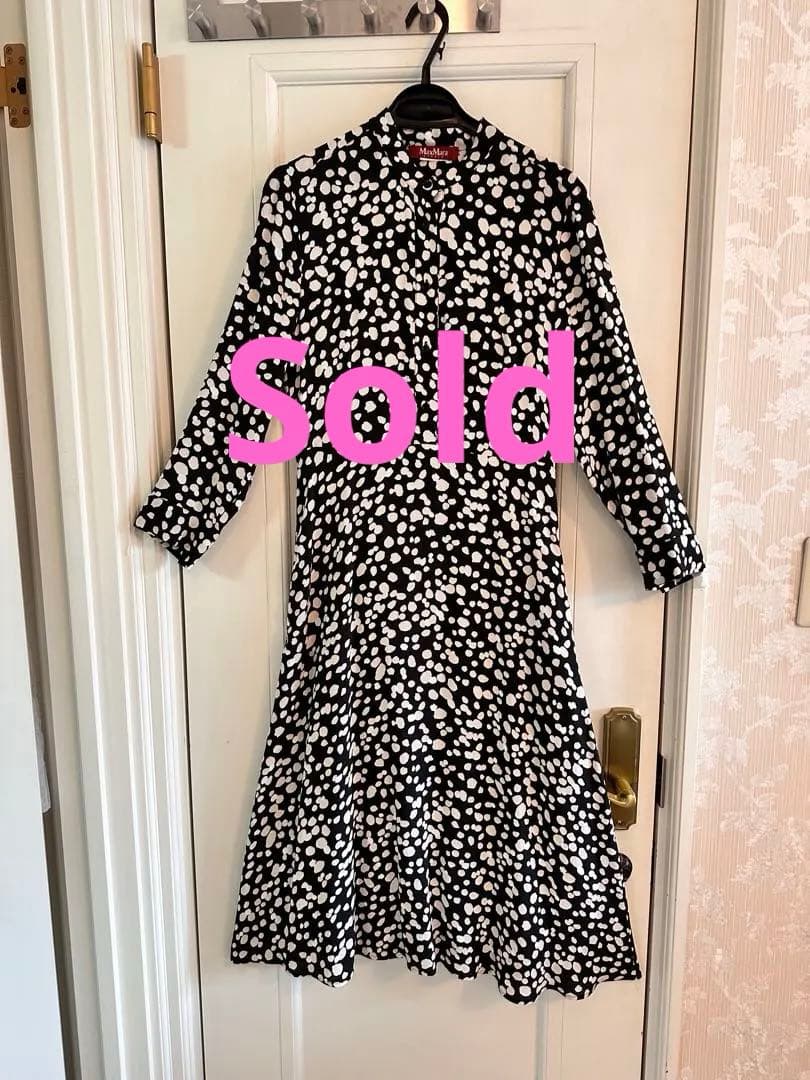 MaxMara ドット柄 ロングワンピース