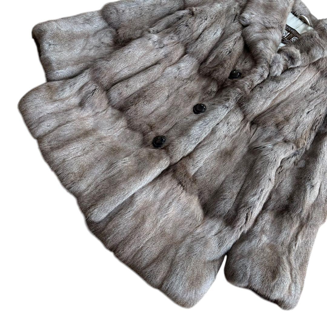 【美品】EMBA エンバ ロシアンリス ロリス 毛皮コート 11号 ベージュ系