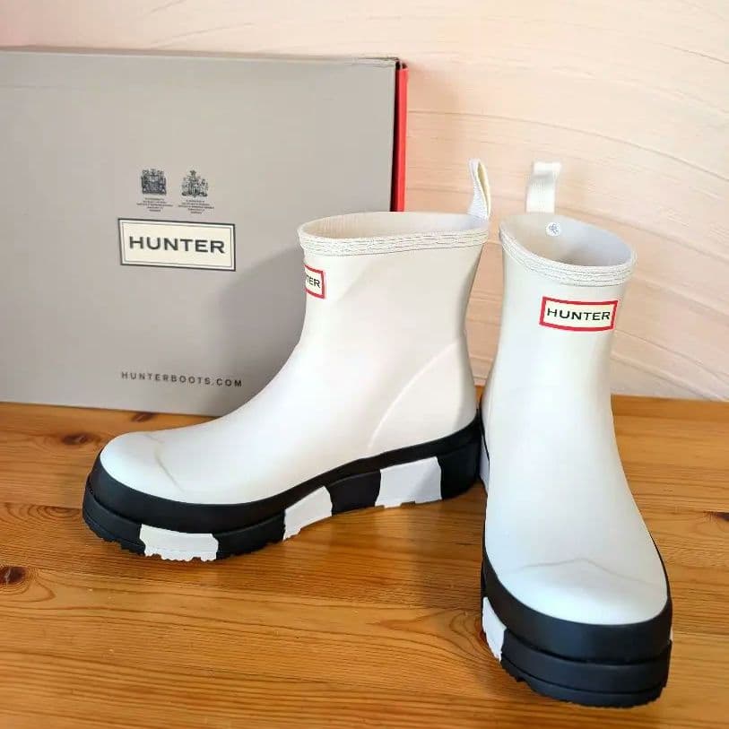 新品未使用　HUNTER ホワイト ショート　レインブーツ