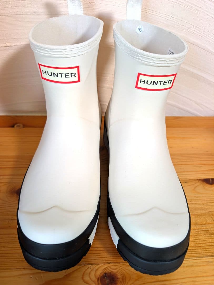 新品未使用　HUNTER ホワイト ショート　レインブーツ