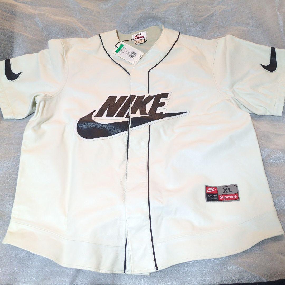 Nike Supreme XL ホワイト Baseballシャツレザー