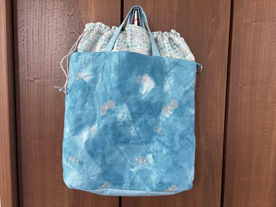 巾着トートバッグ ミナペルホネン ハンドメイド