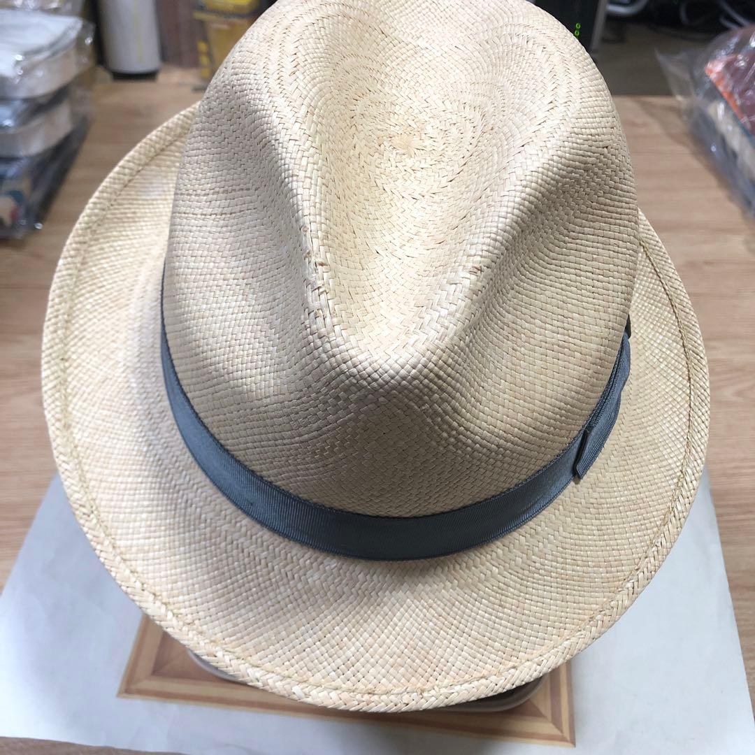 リクエスト値下美品伊製Borsalino paglia天然草ハットベージュ58