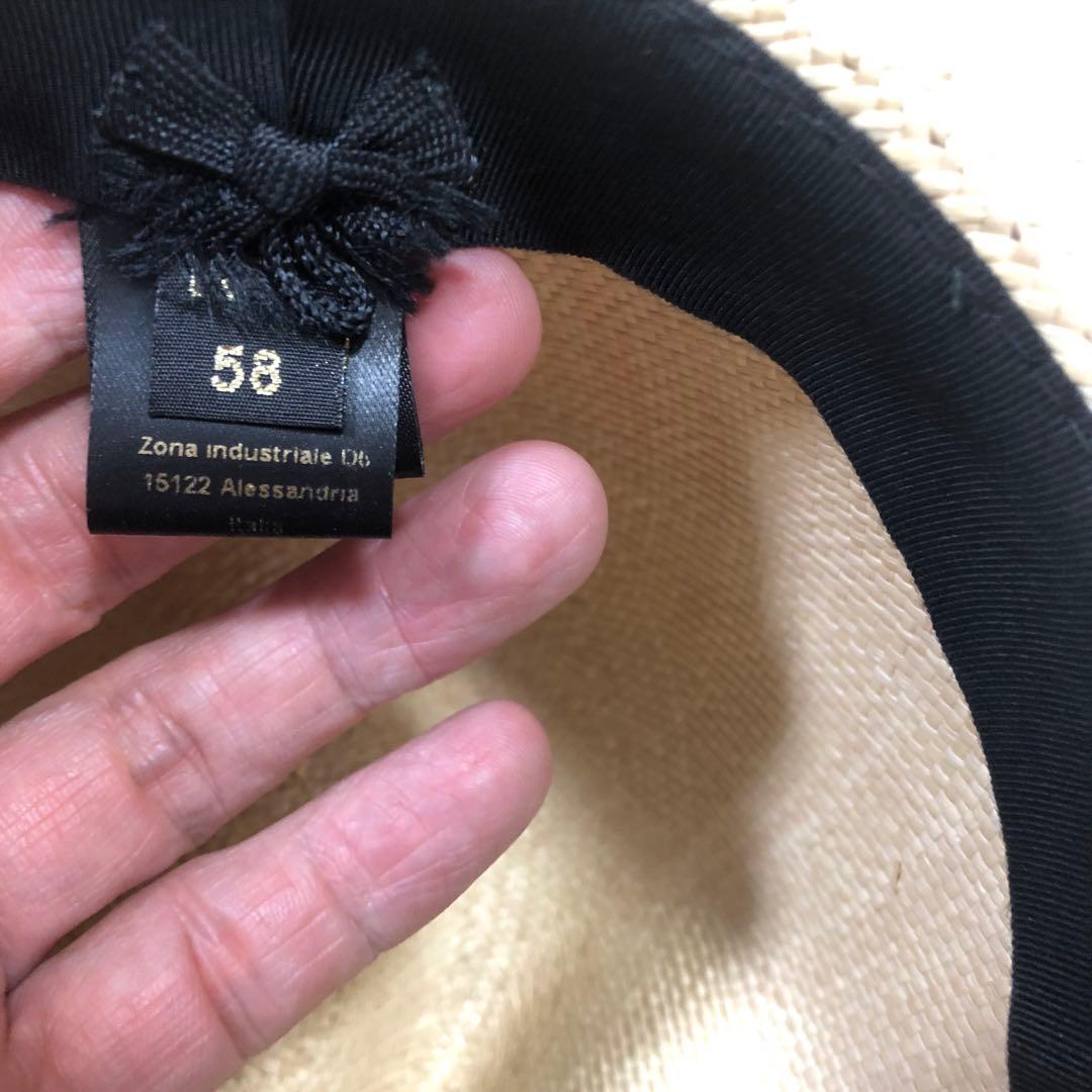 リクエスト値下美品伊製Borsalino paglia天然草ハットベージュ58