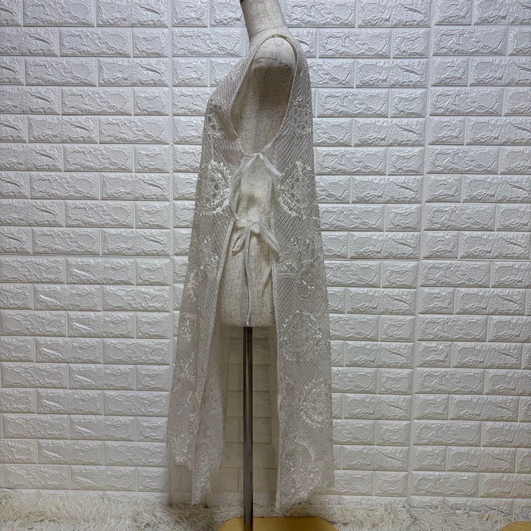 NE Quittez PAS 刺繍入りホワイトノースリーブワンピース【1232】