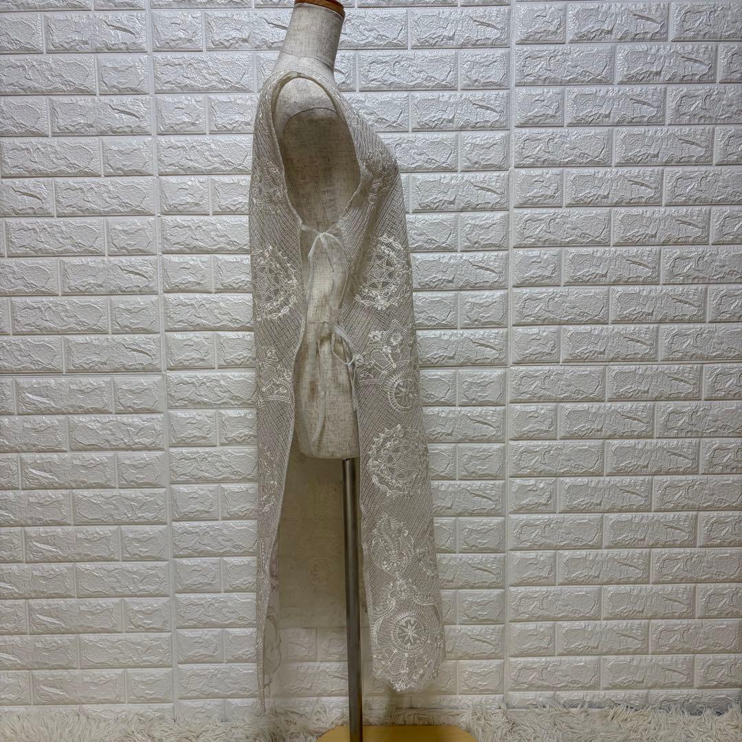 NE Quittez PAS 刺繍入りホワイトノースリーブワンピース【1232】