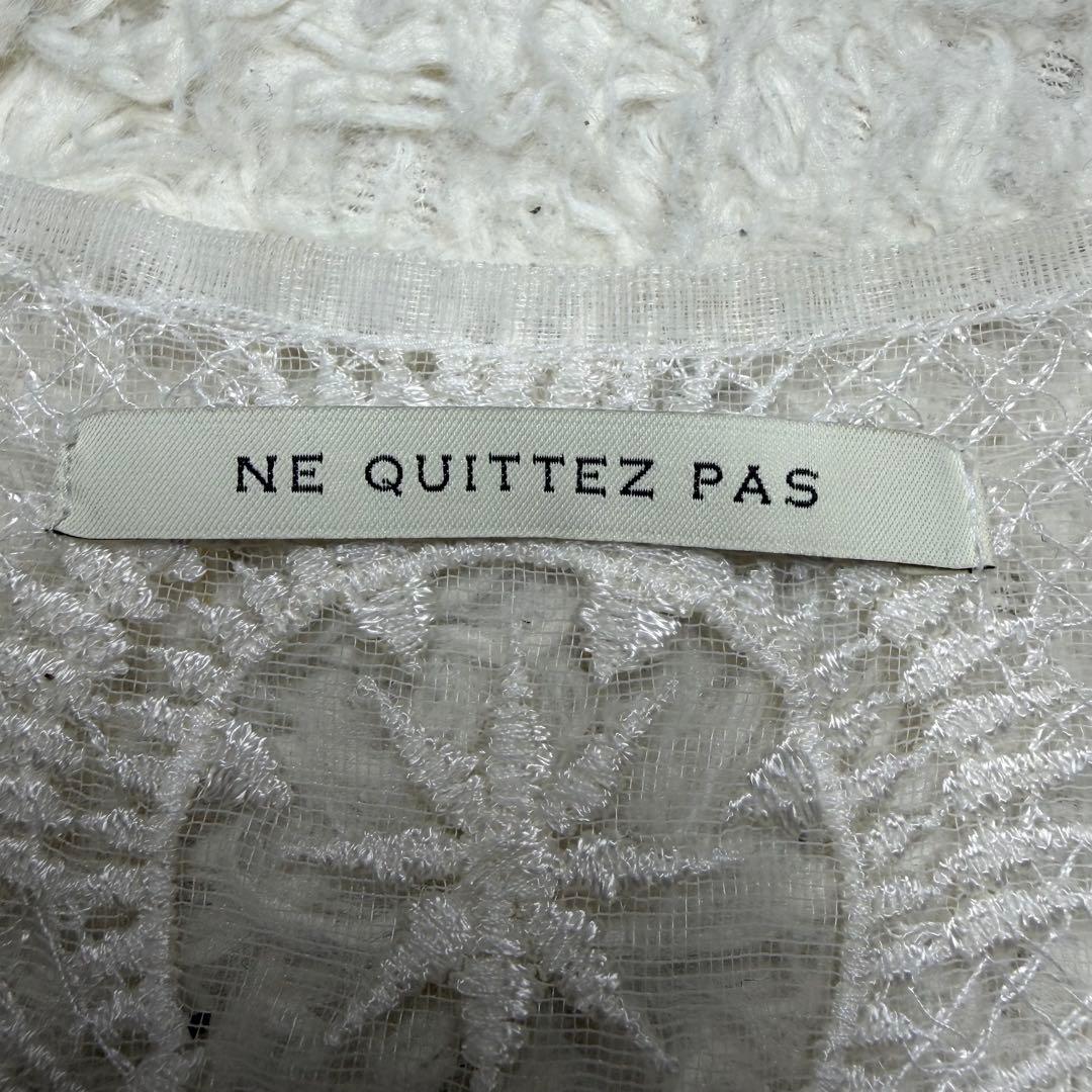 NE Quittez PAS 刺繍入りホワイトノースリーブワンピース【1232】