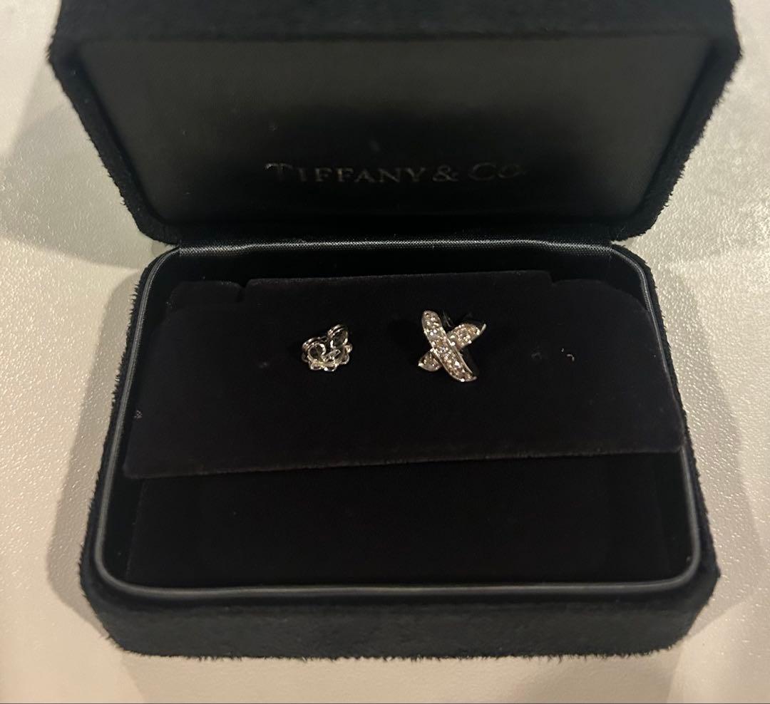 ティファニー(Tiffany) ピアス　ダイヤ　X ホワイトゴールド　片耳