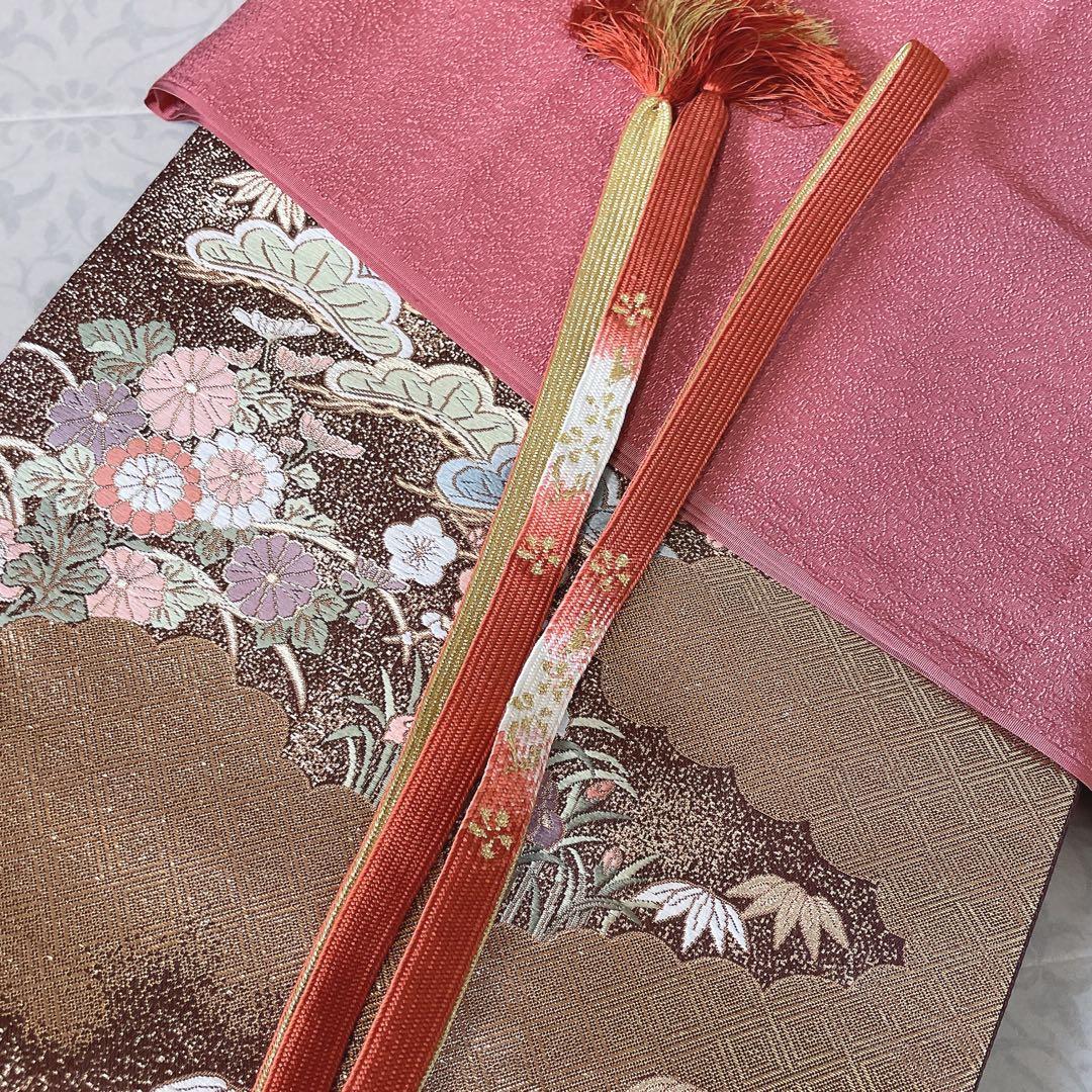 訪問着　フルセット　鳳凰　房亀　荒波　花丸紋　金彩加工　鮮やか　躍動的　Q3