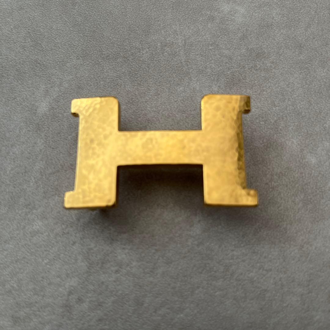 HERMES ブラックレザーベルト H型バックル