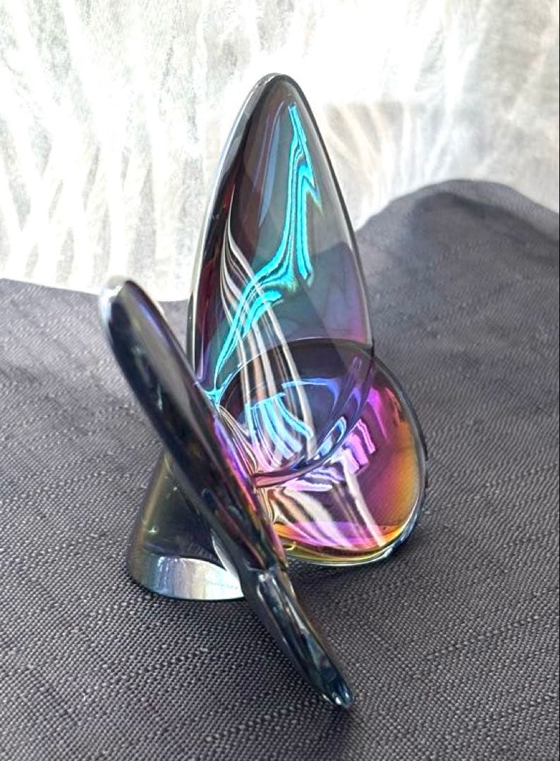 Baccarat バカラ　スカラベブルー蝶の置物