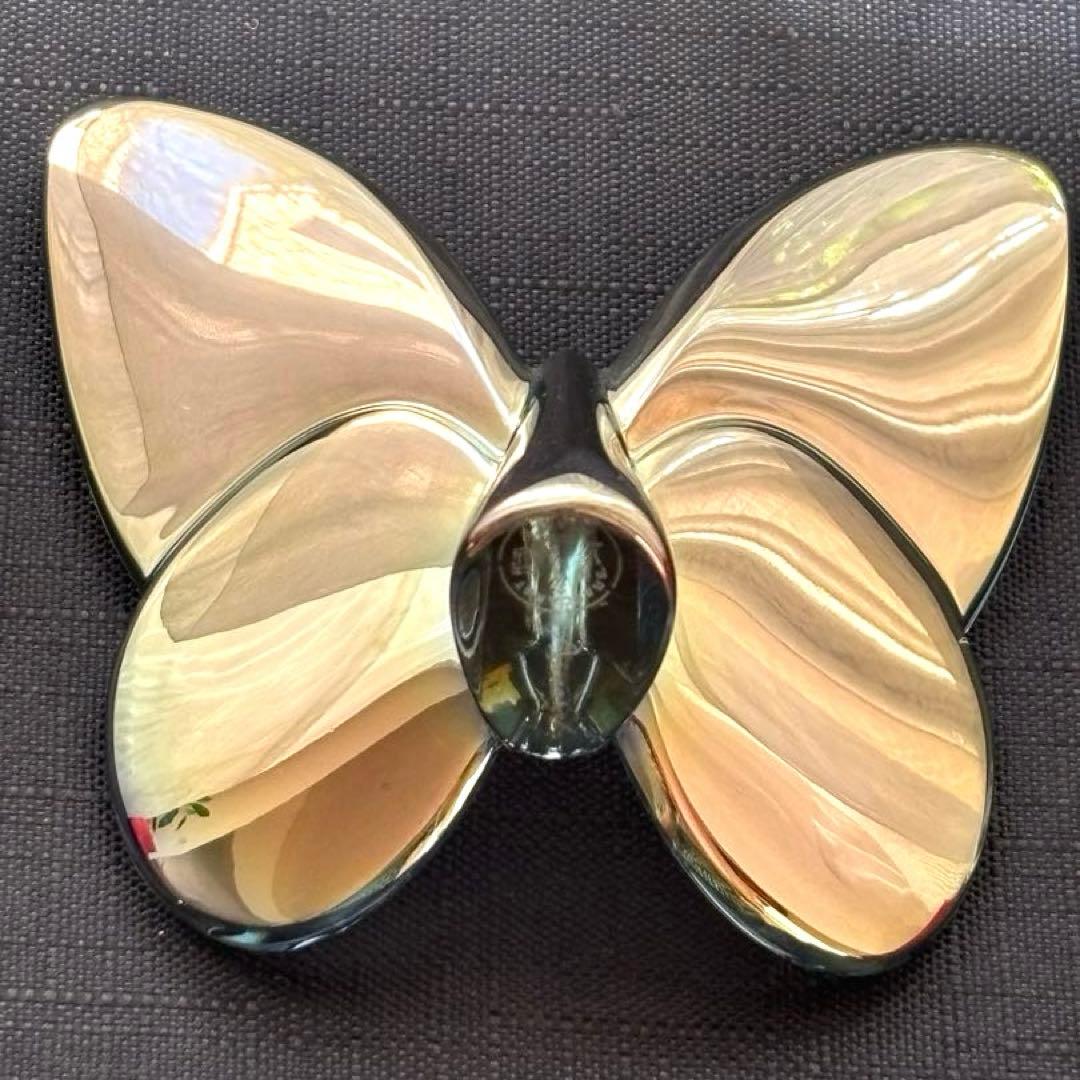 Baccarat バカラ　スカラベブルー蝶の置物