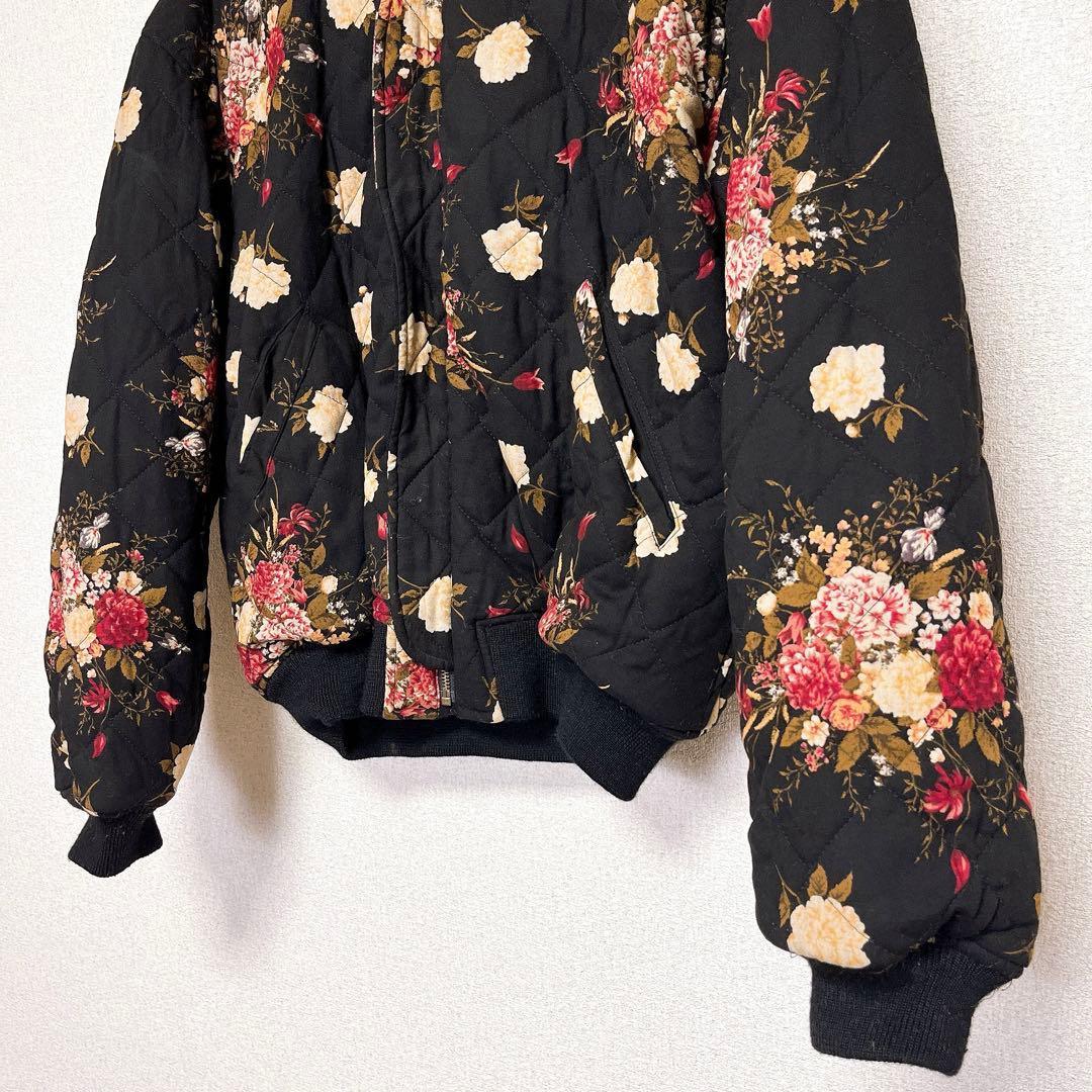 ketty リバーシブル ブルゾン ジャンパー 刺繍 花柄 フード ワッペン　黒