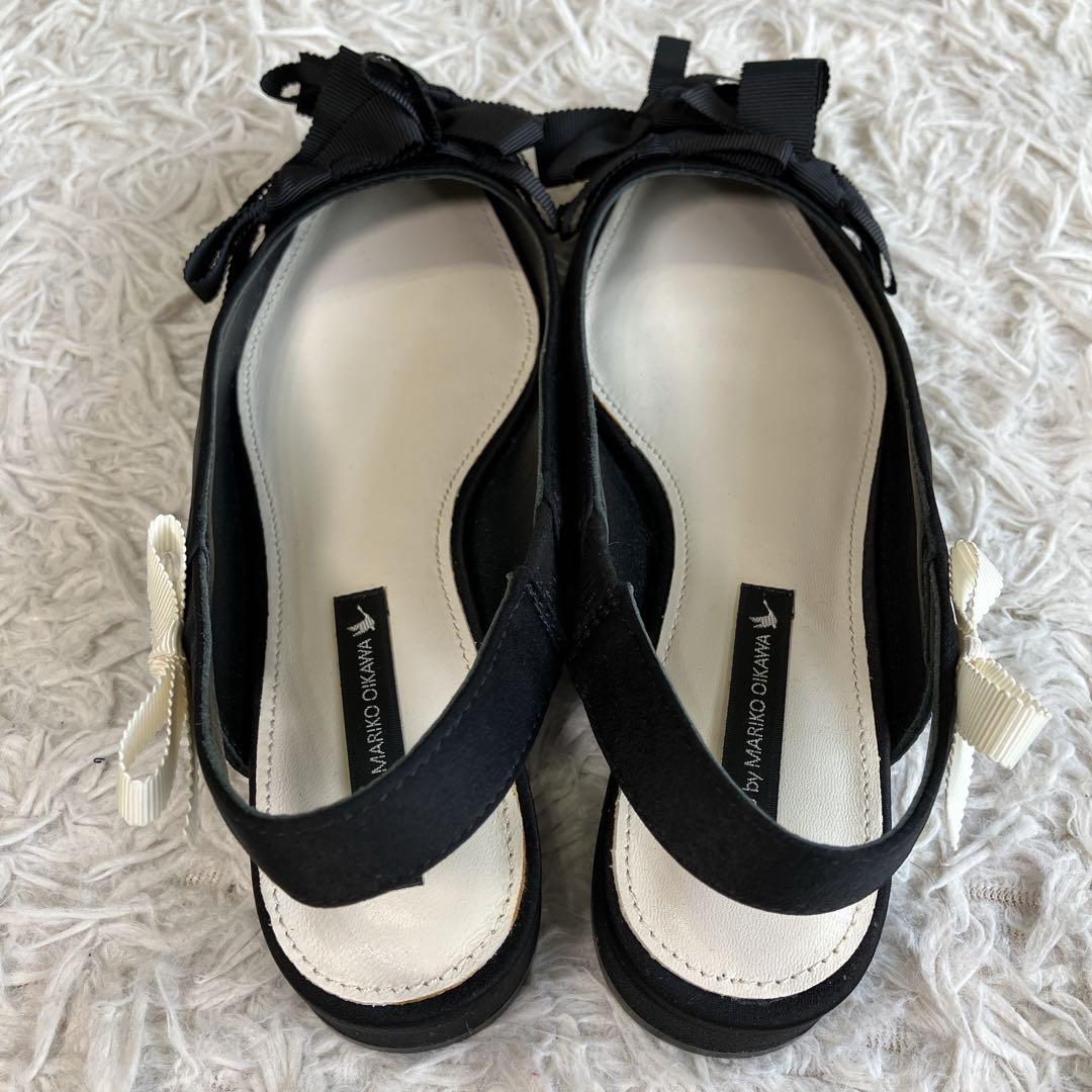 TSURU by MARIKO OIKAWA ブラックリボンデザイン ミュール