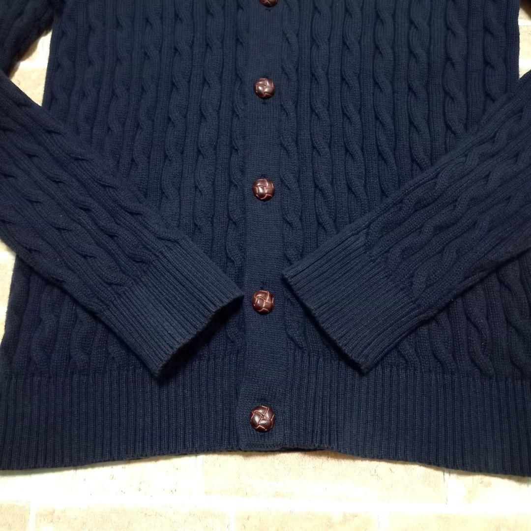【未使用】ラルフローレン　ネイビー カーディガン　くるみボタン　XL