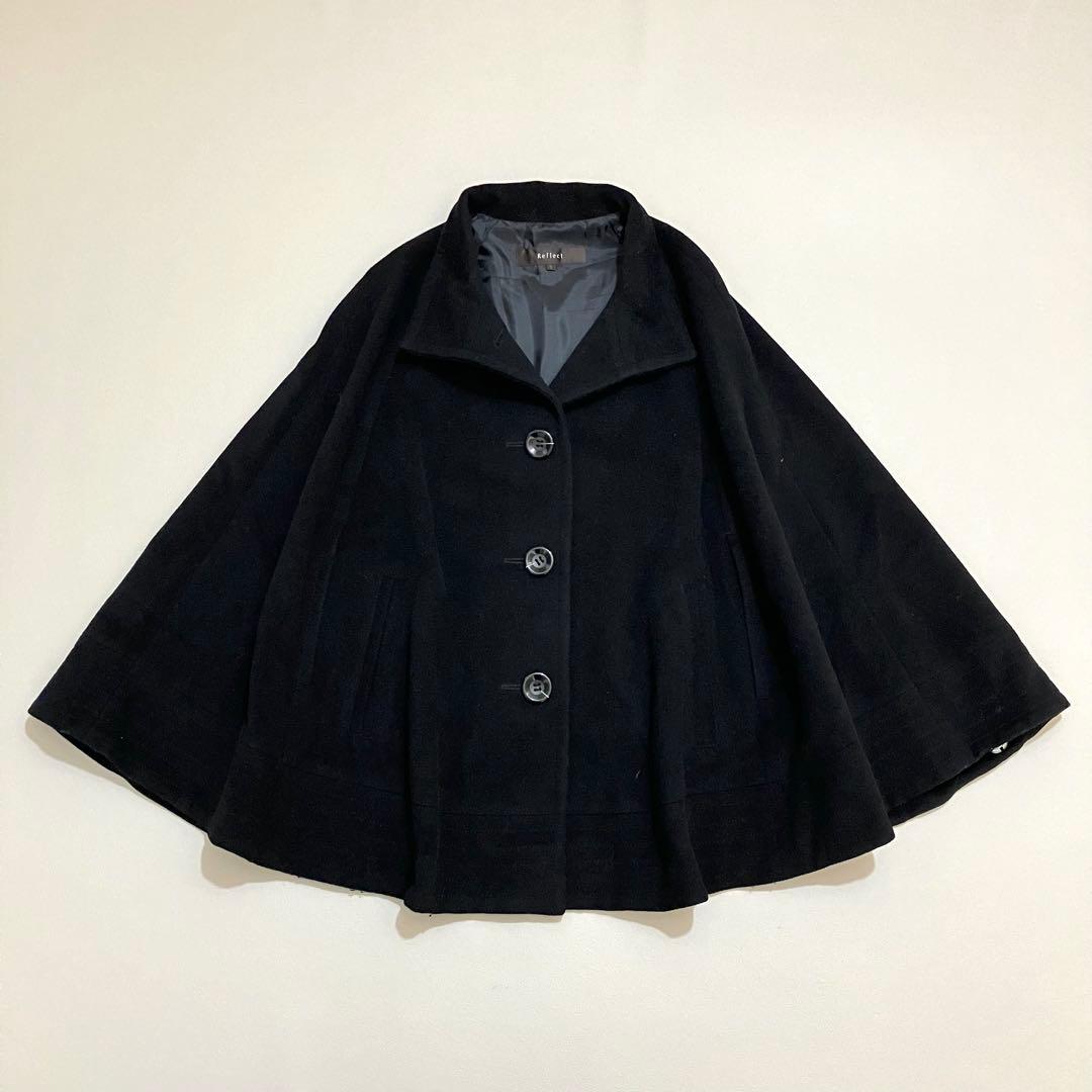 【Mサイズ】Reflect リフレクト ウール アンゴラ ポンチョ ケープコート