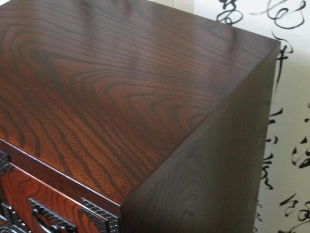 伝統工芸 欅材 拭き漆 南部鉄金具 №999 月雫8号 民芸 岩谷堂箪笥 鍵付き