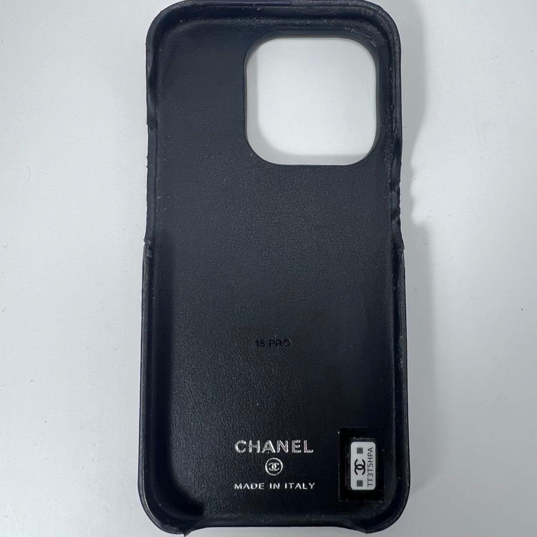 CHANEL iPhone15Pro ケース マトラッセ ラムスキン シリアル有