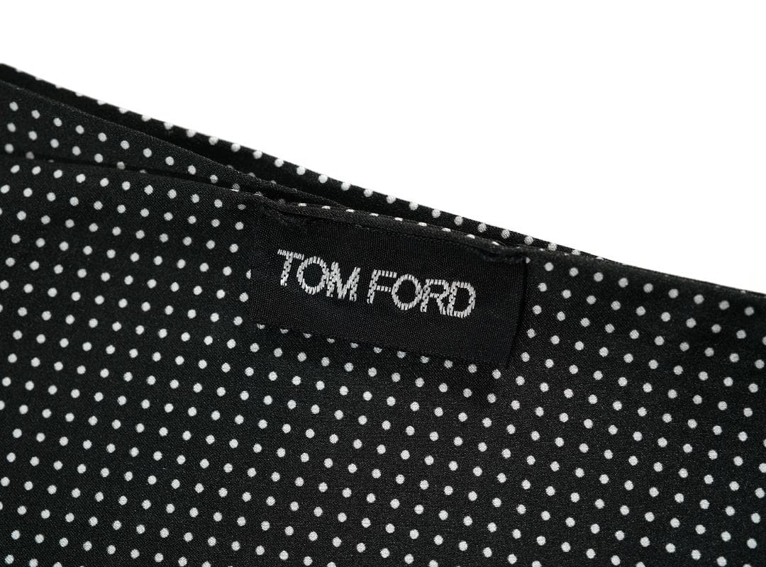 イタリア製 TOM FORD ドット柄 フリンジ シルクストール トムフォード