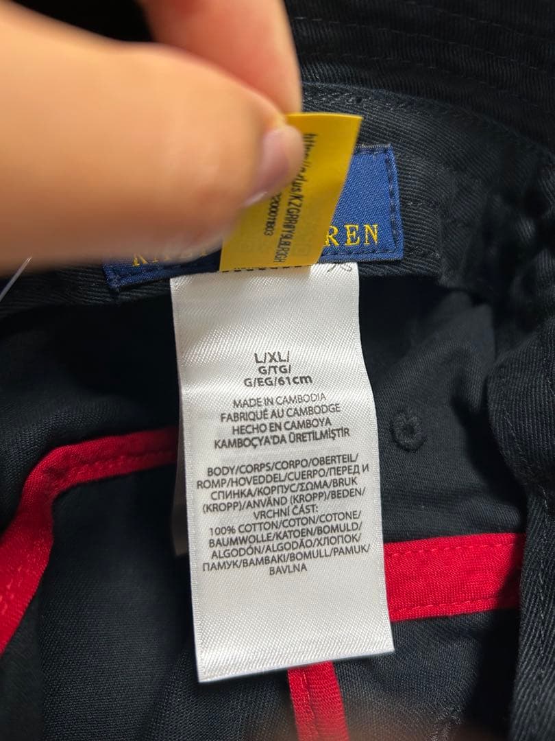 新品タグ付き　ラルフローレン　帽子　黒　ポロベア