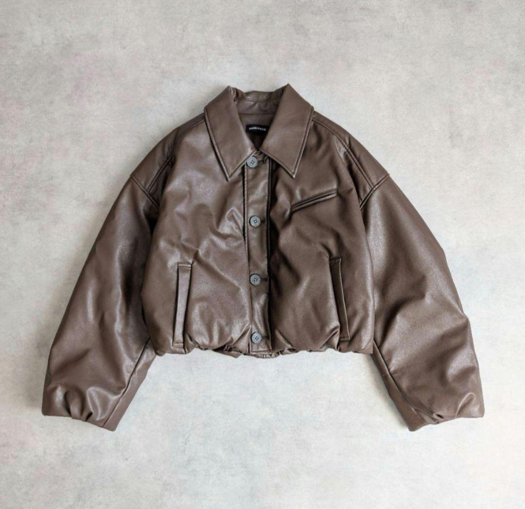 MAISON SPECIAL ヴィーガンレザーバルーンブルゾン レザーブルゾン