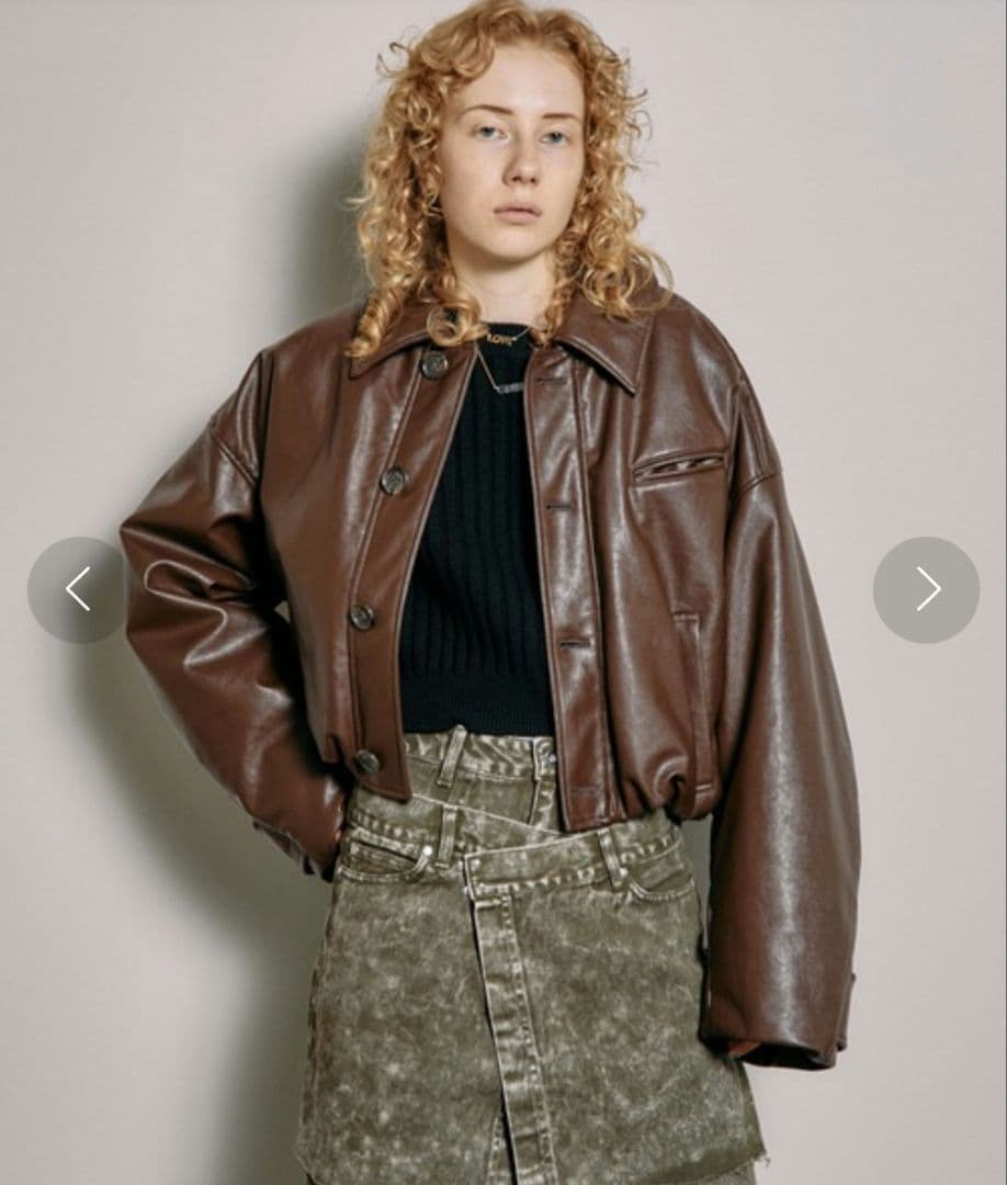 MAISON SPECIAL ヴィーガンレザーバルーンブルゾン レザーブルゾン