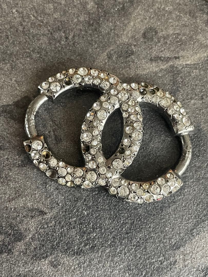 CHANEL ダブルCロゴ バングル　ストーン