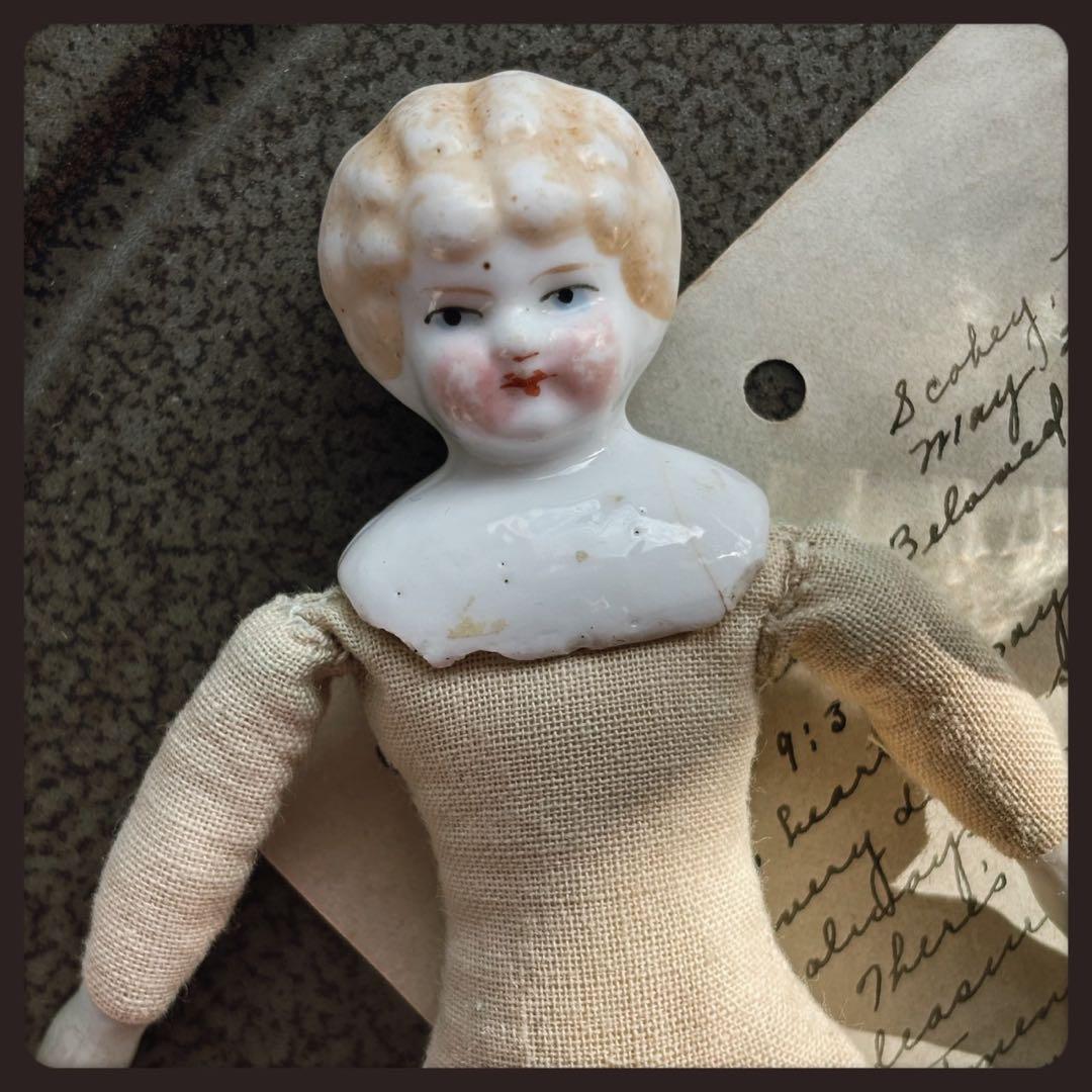 アンティーク ブロンド　チャイナヘッドドール ビスクドール