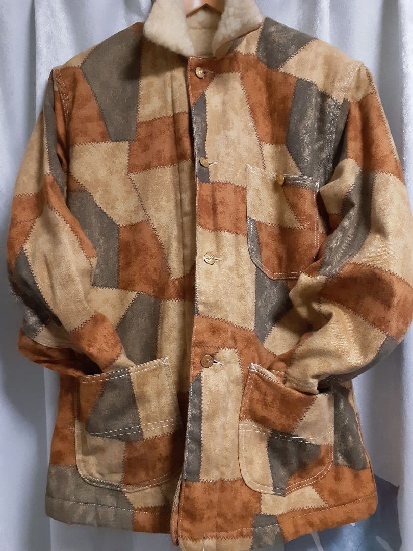 ビンテージ　リー　Lee Outerwear パッチワーク柄カバーオール　ボア
