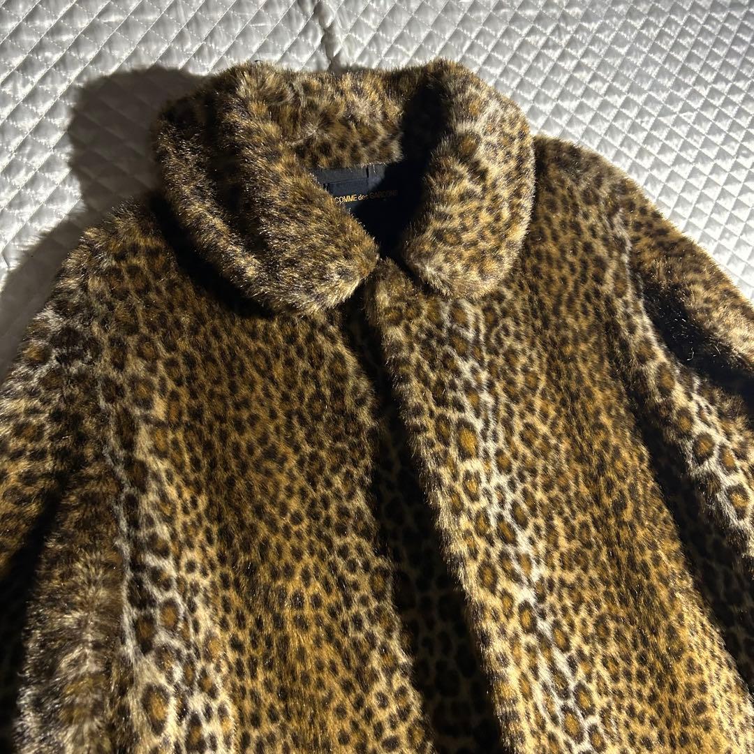 希少 AD2000 00AW archive レオパード丸襟フェイクファーコート