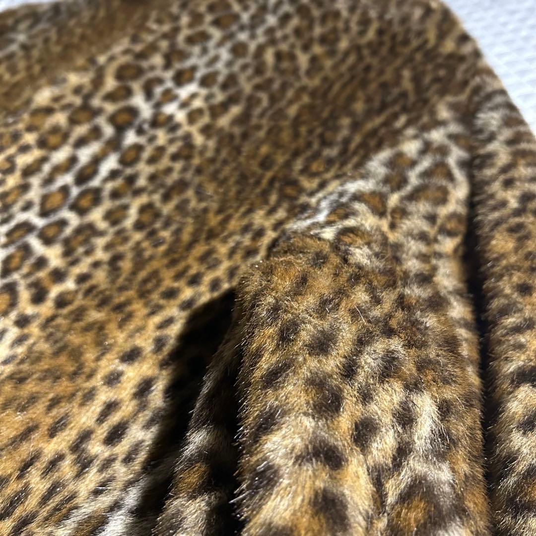 希少 AD2000 00AW archive レオパード丸襟フェイクファーコート