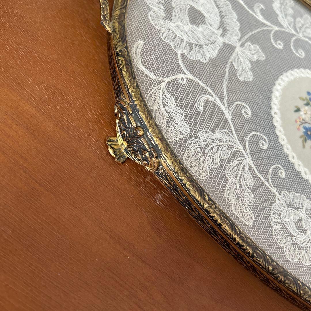 【匿名配送】ドレッシングトレイ　プチポワン　バラ　アンティーク　雑貨