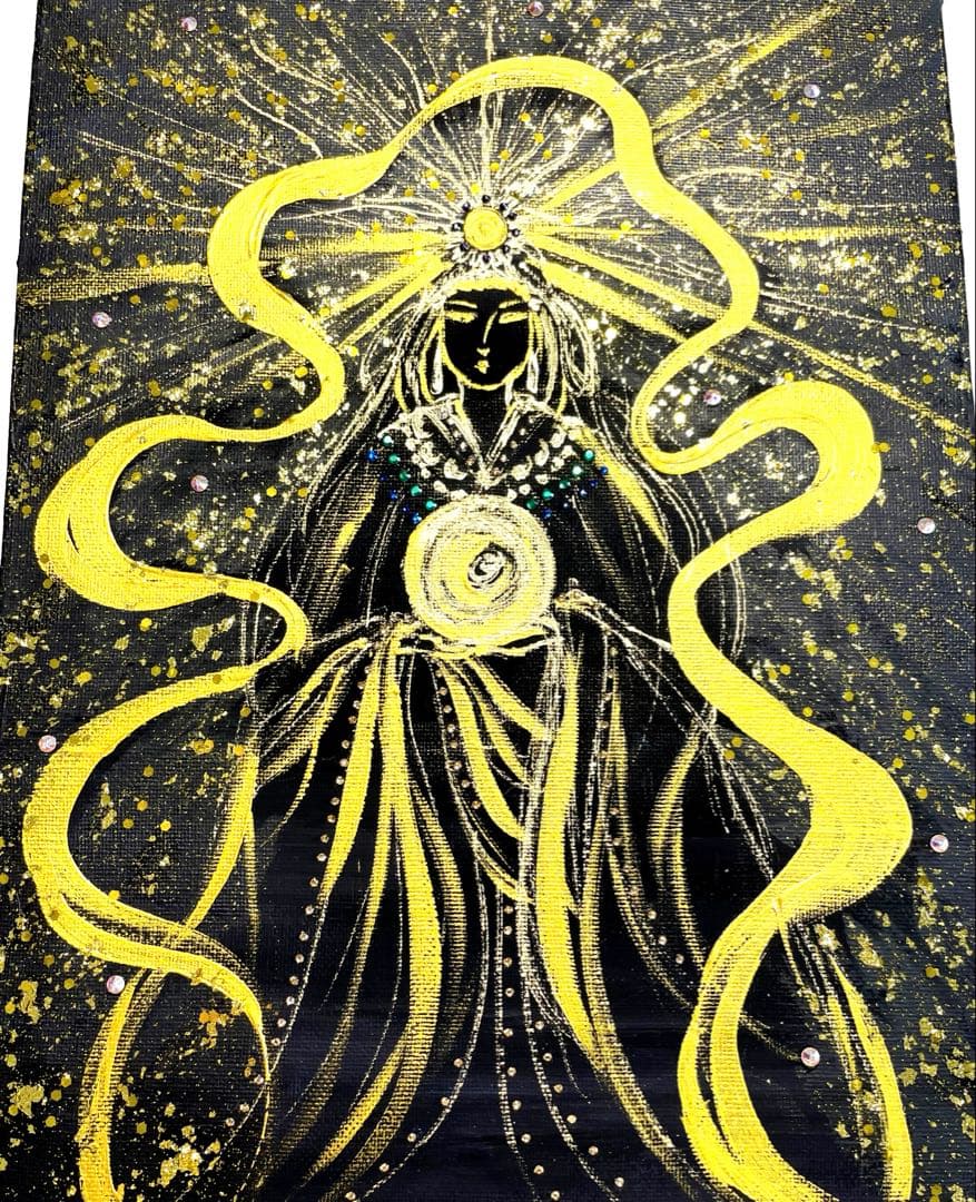 開運絵画　龍神様　眼　天照大神　24金金箔