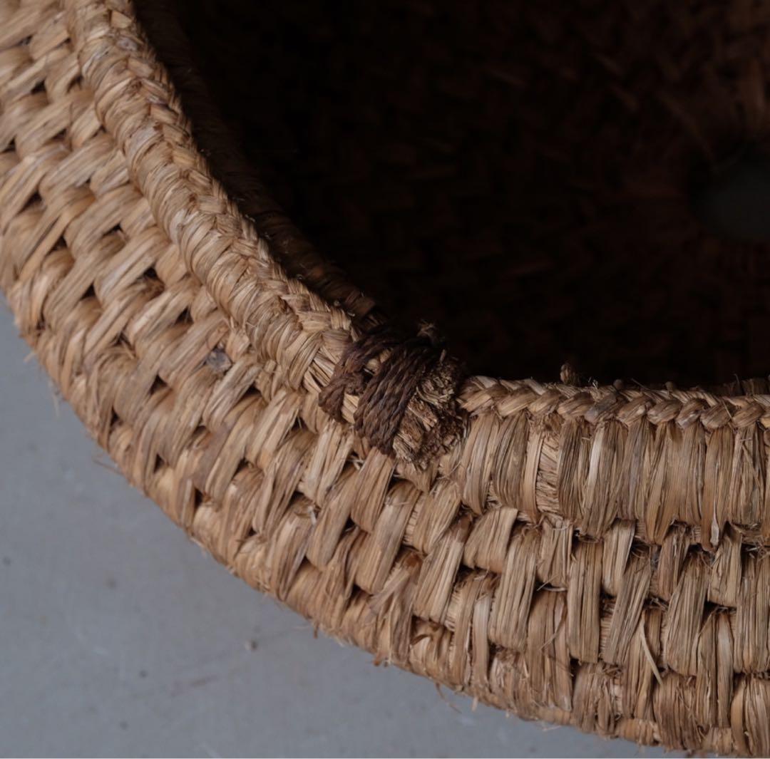 天然素材 手編みバスケット アンティーク　ゆりかご　ニューボーンかご