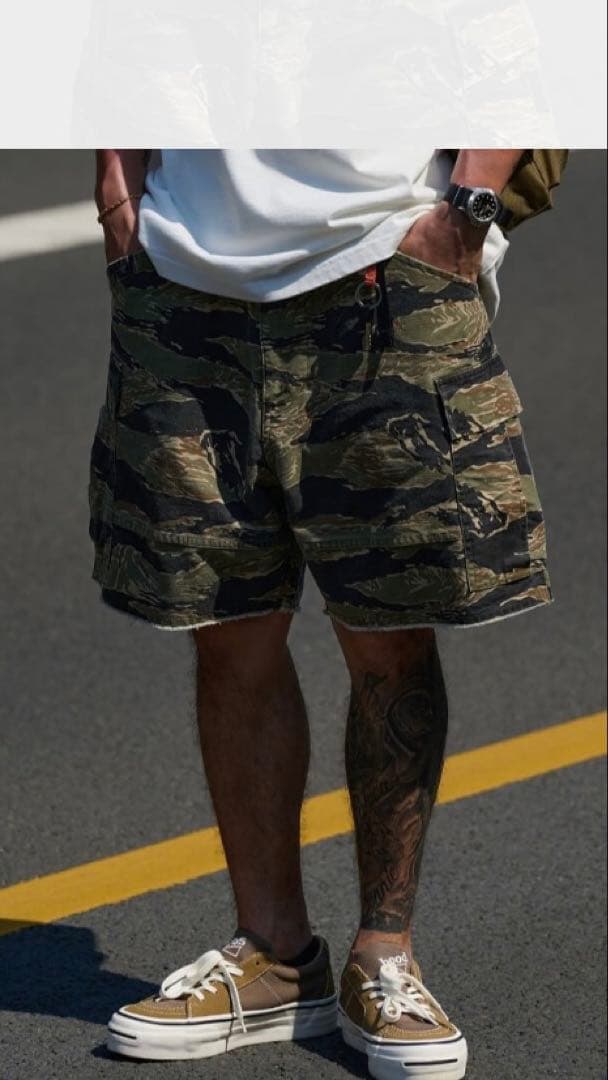 ＸPOSE タイガーカモカーゴショートパンツ
