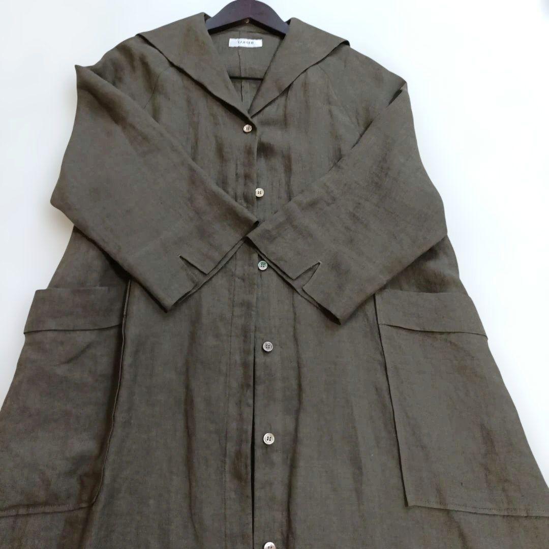 美品　ロワズィール グランジリネン100% ワンピースセーラーカラー 2way