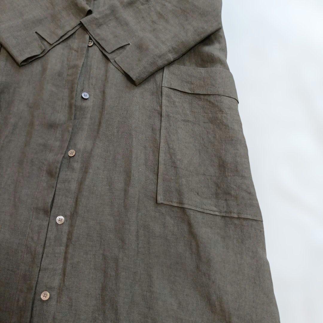 美品　ロワズィール グランジリネン100% ワンピースセーラーカラー 2way