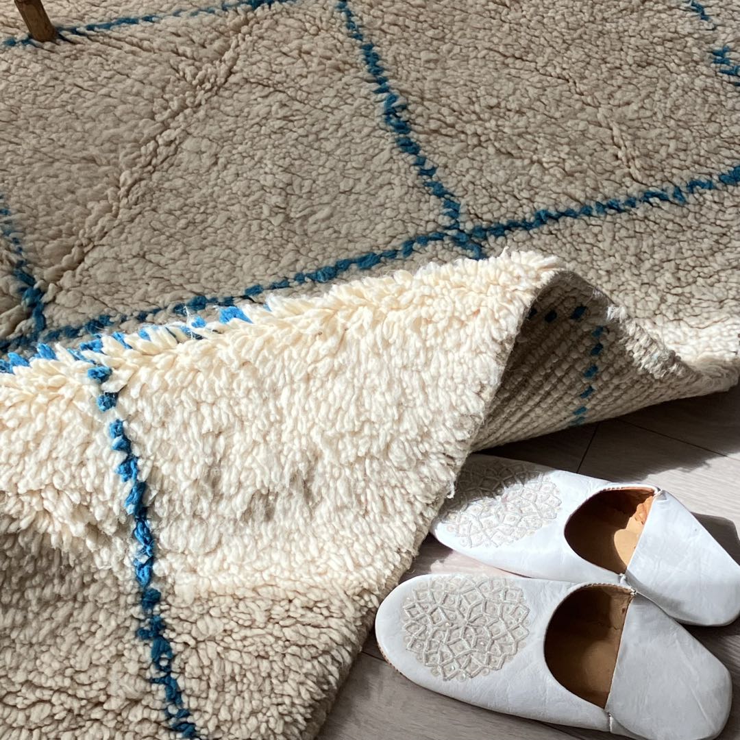 モロッコ111×171◇ダイヤ◇ ベニワレン　エメラルド　トルコヴィンテージラグ