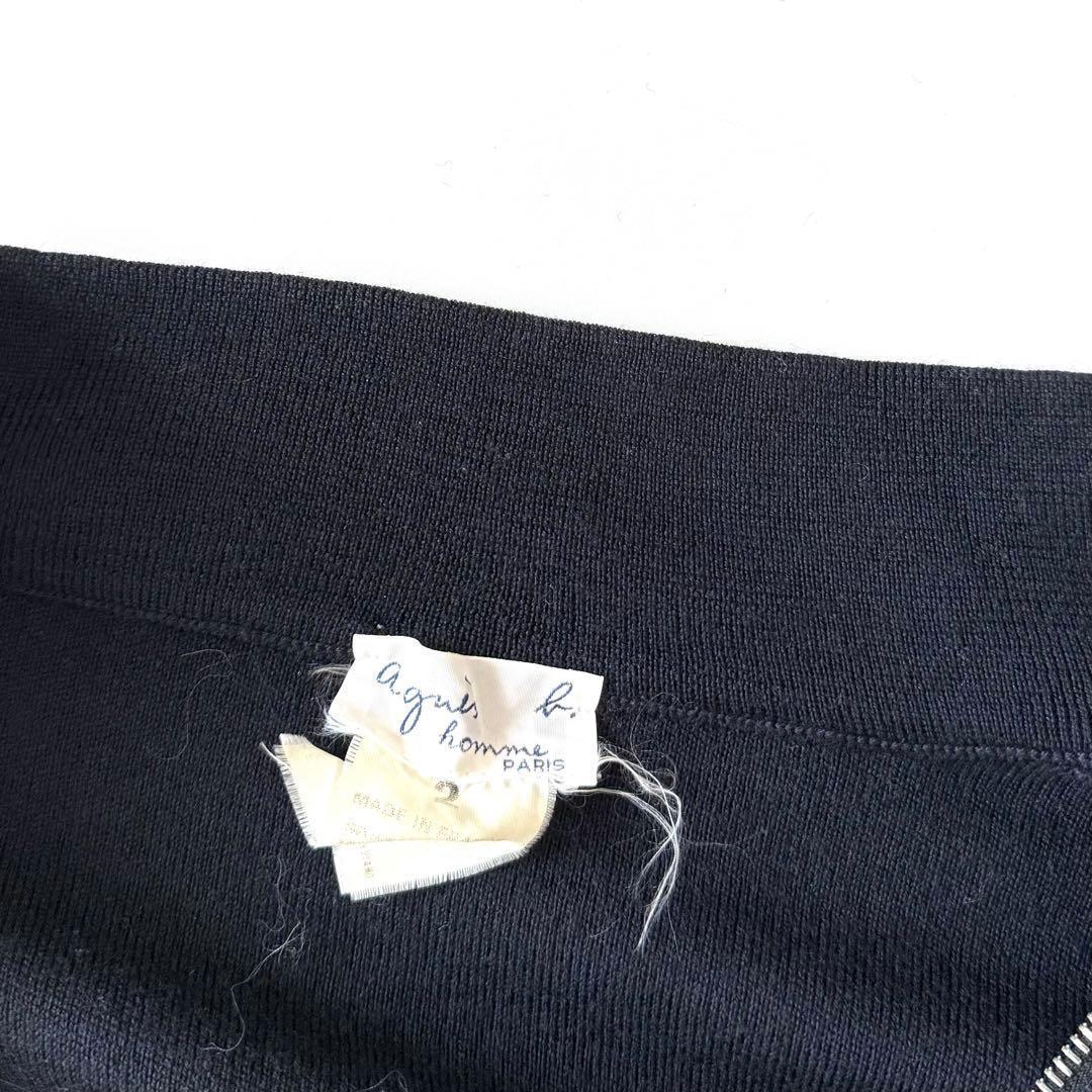 【フランス製】agnes b homme アニエスベー ドライバーズニット 濃紺