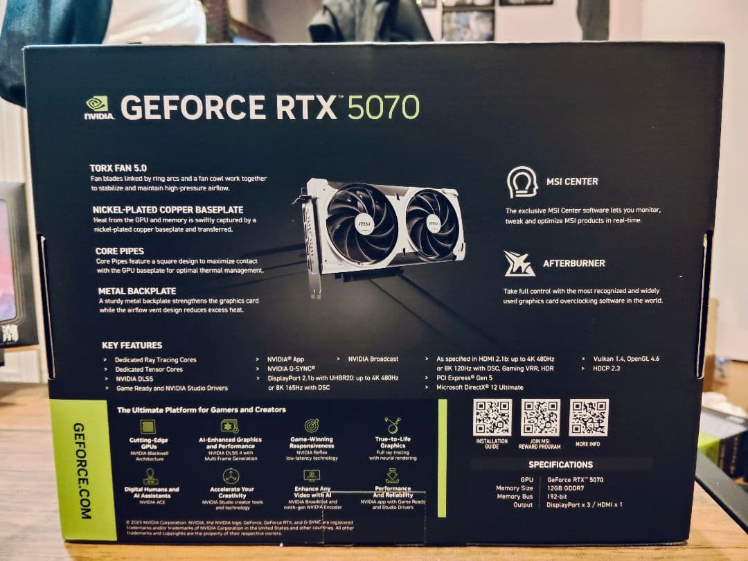 グラフィックボード・グラボ・ビデオカード MSI GEFORCE RTX 5070 12GB VENTUS 2X OC