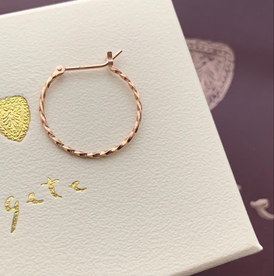 agete 10kゴールドフープピアス片耳